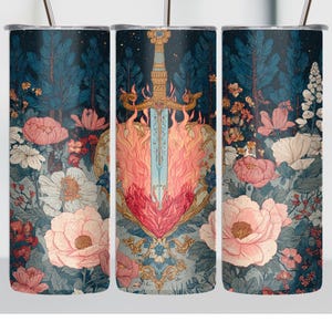 Fireheart Aelin Galathynius Tumbler 5PNGs, Throne of Glass 20oz Skinny Wrap, To Whatever End Floral Sublimation, SJM Bookish Fantasy Gift