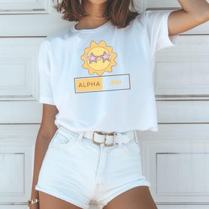 Sorority PR, Bid Day PNG, großes kleines Baby-T-Shirt & Crop Tank-Design, Sorority Greek Event Merch, Rush-Woche, Sorority Letter Apparel PNG