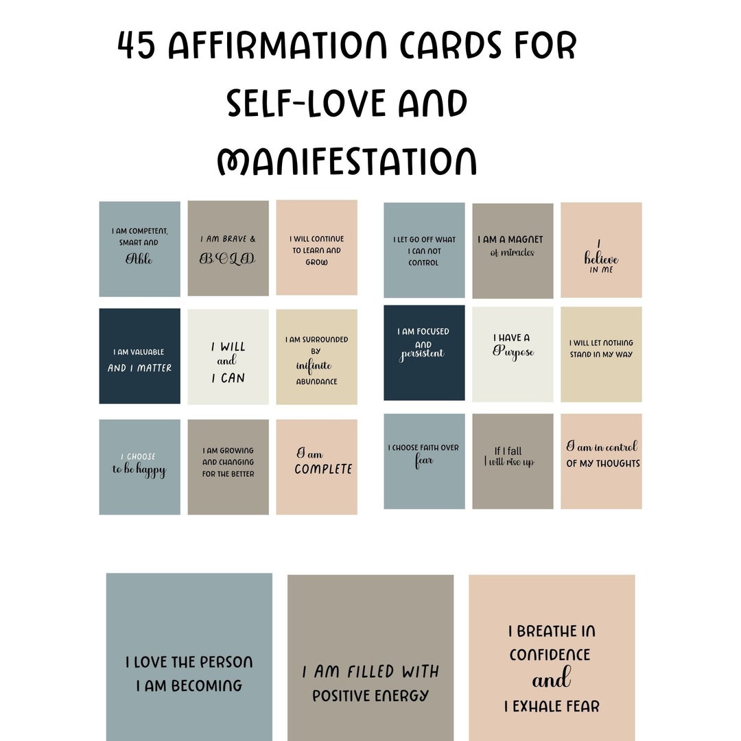Positive Affirmation Card Set, Vision Board Printables, Cards for Law ...