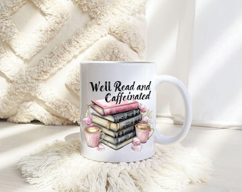 Camiseta de lector y cafeinado, sudadera de cuello redondo de amante de los libros, regalo para amantes de los libros y el café, regalo para profesores, camiseta de bibliotecario, 3 diseños