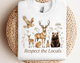 Respect the Locals PNG, Forest Animal Clipart, Woodland Creatures PNG, Forestcore Cottagecore Digital Download