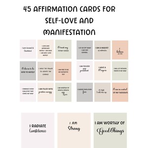 Positive Affirmation Card Set, Vision Board Printables, Cards for Law of Attraction, Manifesting Kit, Self Care Printables, DIGITAL