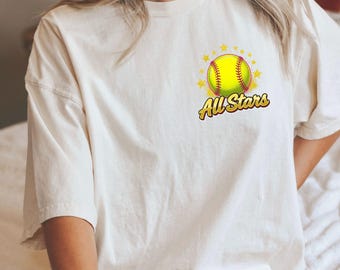 All Stars Softball Png Design, Softball Team Sublimation Png, Sport Png, Girls Softball png, Game day png, Softball PNG