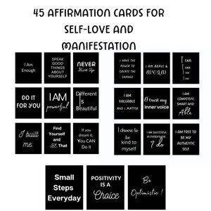 Positive Affirmation Card Set, Vision Board Printables, Cards for Law of Attraction, Manifesting Kit, Self Care Printables, DIGITAL