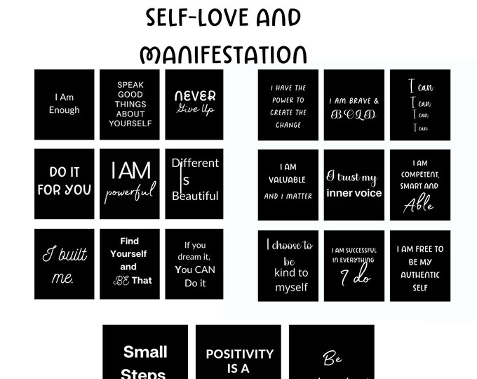 Positive Affirmation Cards Printable Vision Board Manifesting Kit ...