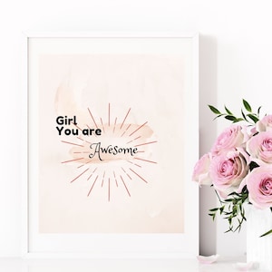 Feminine Wall Art, Girly Prints,  Dorm Art,Empowered Girl print, Girl Boss Room Decor, Boss Babe Office Decor, Boss Lady Print,Boss Gift