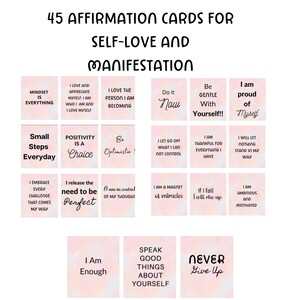 Positive Affirmation Card Set, Vision Board Printables, Cards for Law of Attraction, Manifesting Kit, Self Care Printables, DIGITAL