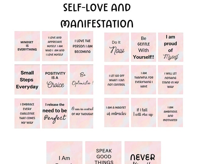Positive Affirmation Cards Printable Vision Board Manifesting Kit ...