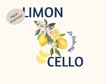La Dolce Vita Limoncello Fruta de Verano PNG / Diseño de la Costa Amalfitana / Estética de Chica Tomate / Colores Limón Confort / Vibras de Nieta Costera