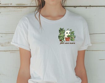 Planta fantasma PNG / Fantasma divertido con plantas Clipart / Mujer loca de las plantas Halloween PNG / Diseño de sublimación de camiseta "Solo una planta más"