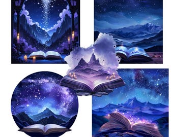Starfall Book Club PNG, Celestial Night Court Clipart, ACOTAR Inspired Fantasy Art, Dreamy Starlit Bookish Sublimation, RomantasyDigitalFile