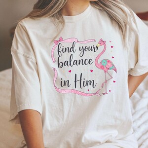 Find Your Balance PNG, Trendy Png, Faith Png, Christian Sublimation Design, Religious Png, Flamingo Png, Digital Download