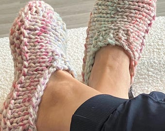 Hand Knit Wool Slippers | Cozy, Made to Order (Canada)