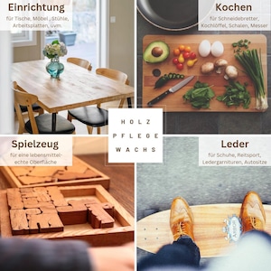 Wood care • natural furniture care for wood • wood wax • wood cream • furniture wax • furniture polish • without plastic image 2