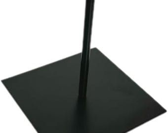 Metal stand for DIY projects - Stand with rod - Lamp base, wooden decoration, flower stand, decorative stand - Black