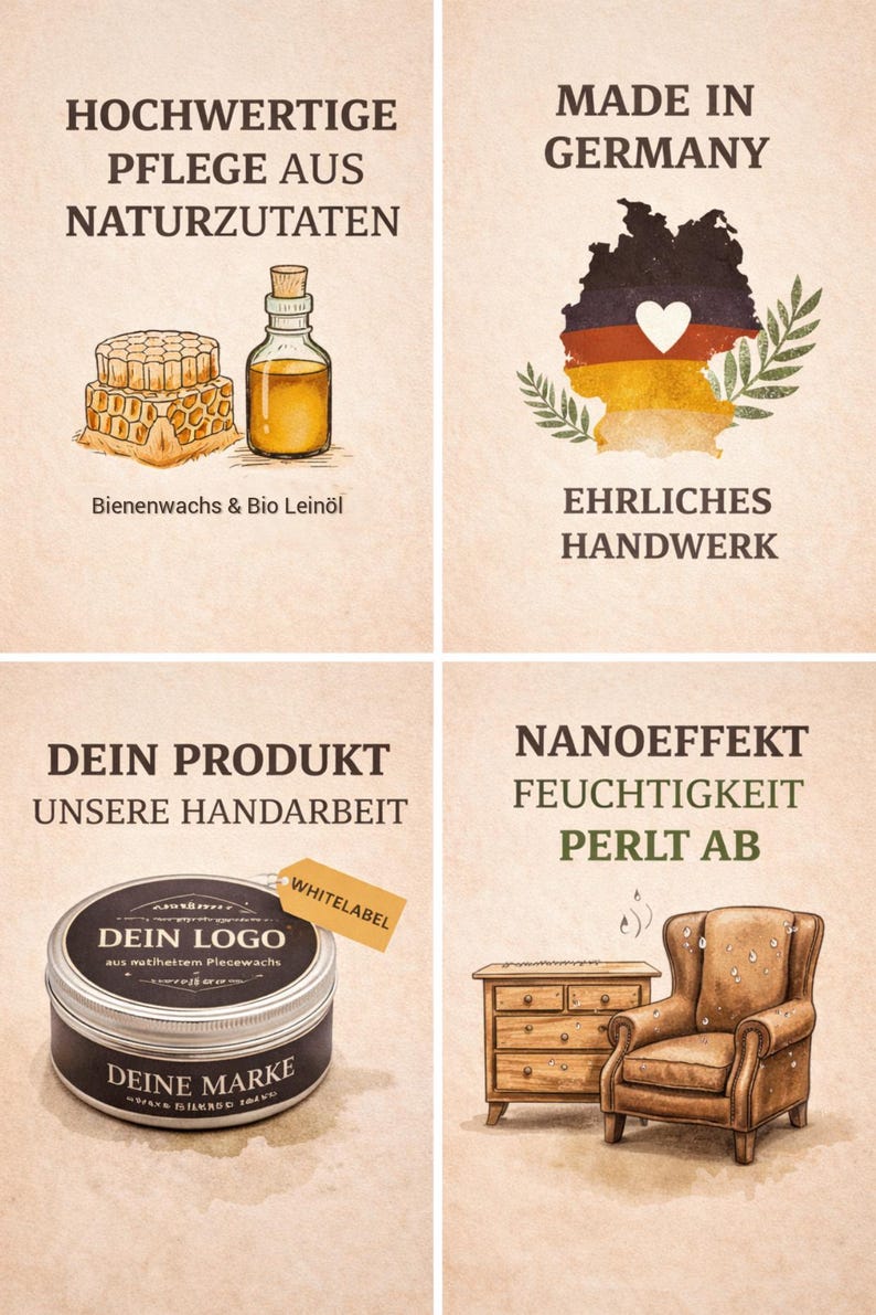 Wood care • natural furniture care for wood • wood wax • wood cream • furniture wax • furniture polish • without plastic image 4