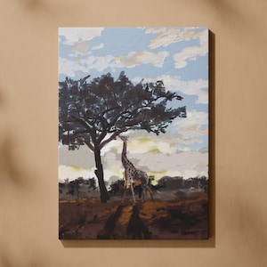 Diner dans le Serengeti - Impression d'art de peinture à l'huile numérique faite main