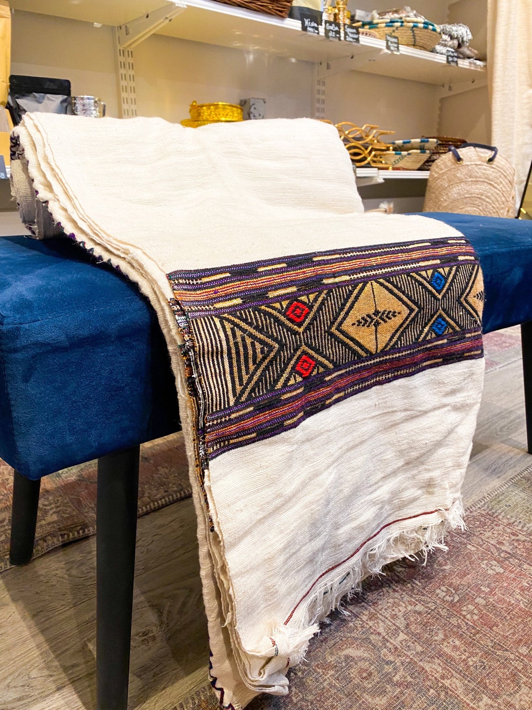 100 Ethiopian Gabi Cotton Woven Blanket Perfect for Rainy Days or