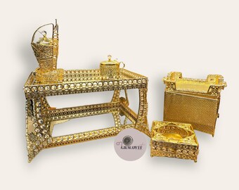 Ethiopian Traditional Coffee Table Set | Golden