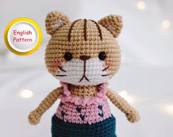 Neko Little Kitty Amigurumi crochet pdf pattern, English pattern