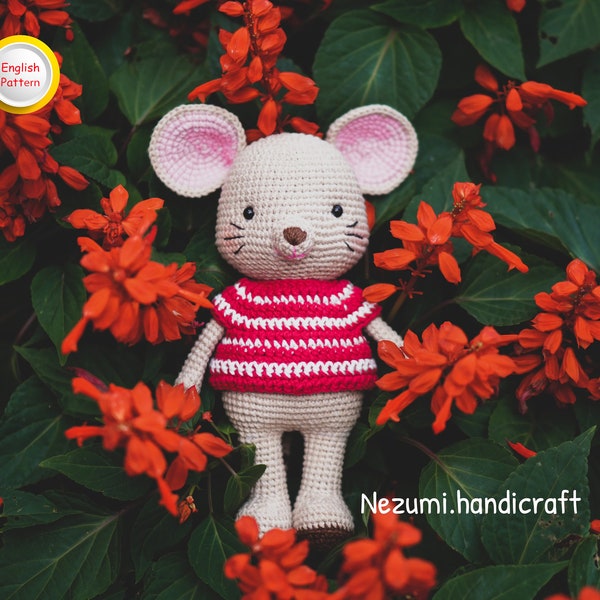 Zuchi the vole, Amigurumi crochet pdf pattern, English pattern