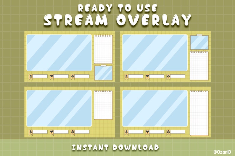 Twitch Overlay / Vintage Pastel Yellow Aesthetic / Stream Graphics ...