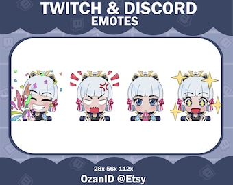 Ayaka Kamisato Emote Set, Kawaii Twitch Discord Streamer Pack (Digital Download)