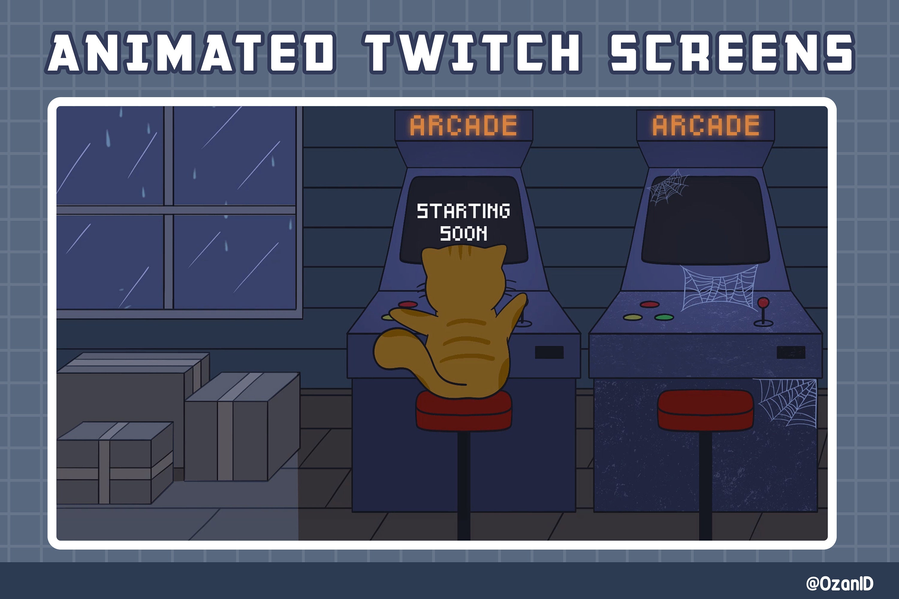 Cute Orange Cat Playing Arcade - Animated Twitch Overlay - Lofi ...