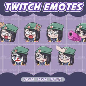 Killjoy Valorant Twitch Emotes Pack (Surprised,Angry,Dizzy,Gun,Clown,Idiot,Happy),Twitch Emote For Streamer,Twitch and Discord Emotes Bundle