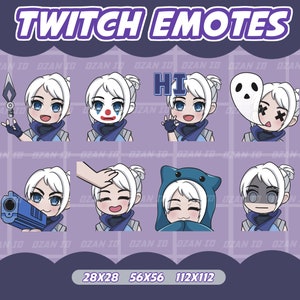 Jett Valorant Twitch Emotes Pack, Twitch Emotes For Streamer, Twitch and Discord Emotes Bundle, Valorant Emotes