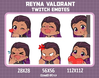 Reyna Valorant Twitch Emotes Bundle, Reyna Valorant Emotes Pack, Twitch Emotes For Streamer, Twitch and Discord Emotes, Valorant Emotes