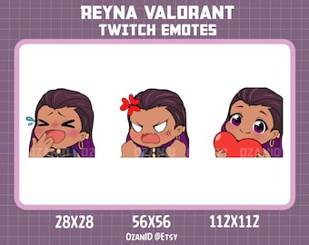 Reyna Valorant Twitch Emotes Bundle, Twitch Emotes For Streamer, Twitch and Discord Emotes, Valorant Emotes (Lol, Rage, Love)