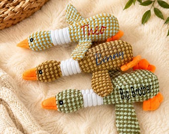 Personalized Goose Dog Toy, Custom Embroidered Pet Name Plush, Gift for Dog Owner, New Puppy Gift, Gift for Dog Mom, Birthday Gift