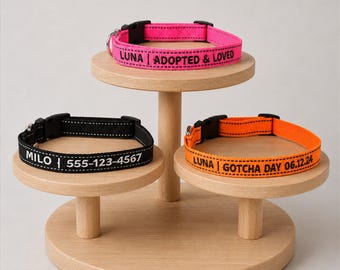 Personalized Pet Collar, Custom Embroidered Dog Collar, Pet Name Collar, Gift for Pet Owner, New Puppy Gift, Gift for Dog Mom, Birthday gift