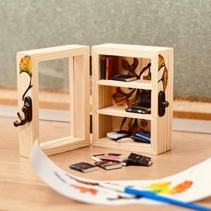 DIY Pocket Edition Anxiety Bookcase | MINI bookcase | Bookshelf Decor | Miniature Bookcase | Book Lover Gift | Study Decoration