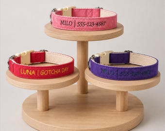 Custom Pet Collar with Embroidered Name, Personalized Dog Collar, Puppy Collar, Gift for Pet Owner, Gift for Dog Mom