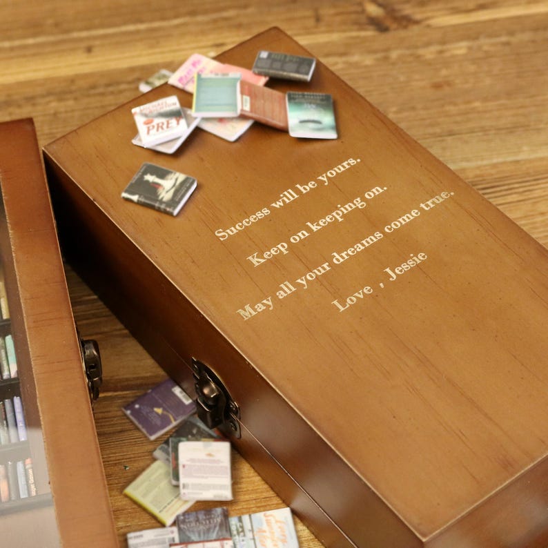 Personalised Edition Anxiety Bookcase, Book Lover Gift, Miniature Bookcase, Study Decoration, Best Friend Gift, Booktok, Library image 5