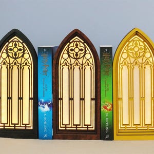 Fantasy Wooden Window Book Nook with Light, Shelf Decor, Library Decor, Miniature Landscape, Study Decoration, Gifts for Book Lovers