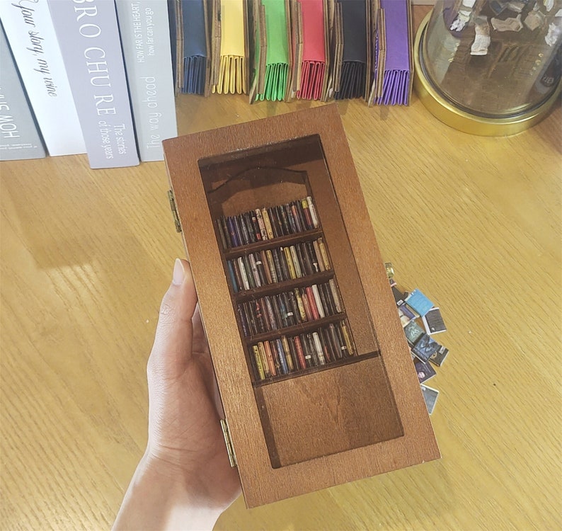 Personalised Edition Anxiety Bookcase, Book Lover Gift, Miniature Bookcase, Study Decoration, Best Friend Gift, Booktok, Library image 3