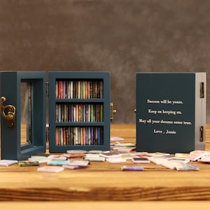 Custom Pocket Edition Anxiety Bookcase, Personalised MINI bookcase, Miniature Bookcase, Book Lover Gift, Study Decoration, Best Friend Gift