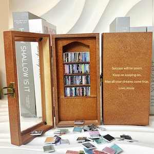 Custom Mini Anxiety Bookcase, Miniature Model Bookshelves, Book Lover Gift, Shake Away Your Anxiety,Stress Reliever, Study Decoration Gift