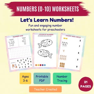 0-10 Number Worksheets - Number Activities for Preschool - Printable Pre Writing Tracing Activities from Teacher - Download PDF