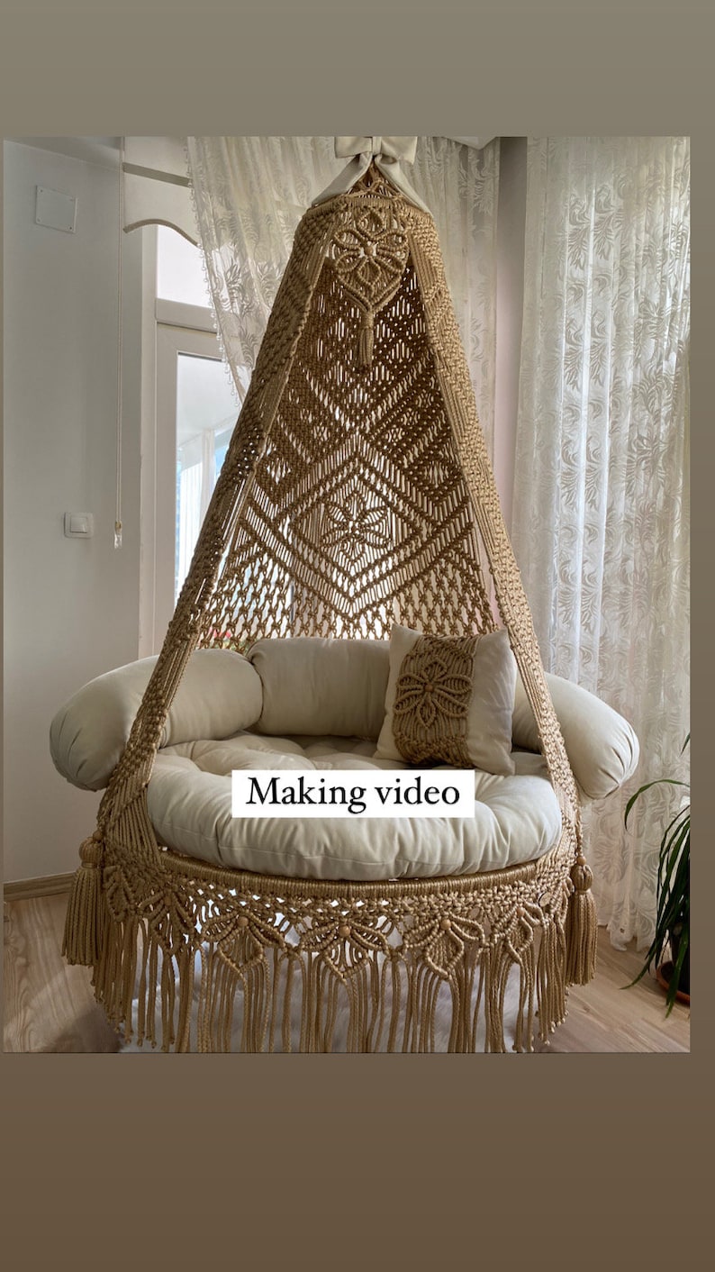 PATTERN Macrame Swing DIY Instant LINK Step-by-Step Instructions ,Learn Custom Design Patterns,Make,Sell,macrame tutorial video ,Macramediy, image 1