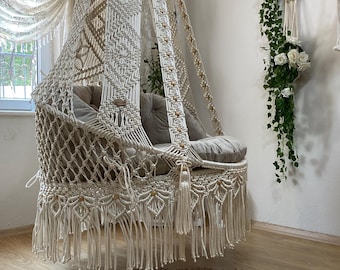 Macrame patio double swing,Patio Hammock Chair,Macrame swing, hanging swing,Macrame chair,Hammock chair,Garden Swing,Housewarming gift,