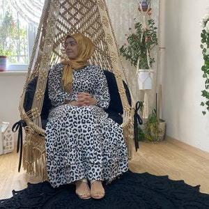 White Cotton Macrame Swing, Macrame Chair, Hängesessel,Macrame Swing Chair, Macrame Rocking Swing Chair, House gift, Macrame hammock,Macrame