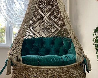 Macrame double Swing Chair, Christmas Gifts,Macrame Round Swing, macrame swing, Macrame Swing Chair, Macrame rocking chair.Macrame hammock