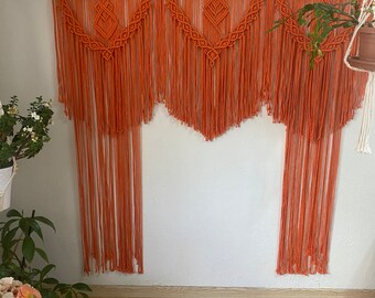 Telón de fondo de boda de macramé hecho a mano, arco de boda de macramé, decoración colgante de pared de macramé, adorno colgante de puerta de macramé, separador de ambientes, cortinas de macramé