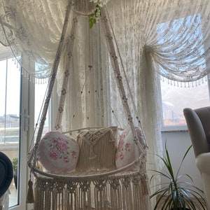 Hanging Chair,Macrame Swing,Hammock Chair,Birthday Gift,Christmas Gift,Garden Hammock,Patio Swing,Children Hanging Chair,Garden Swing Chair