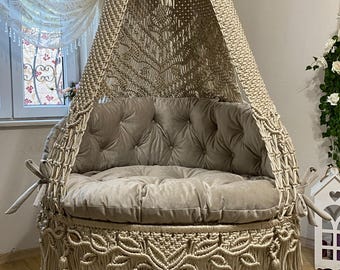 İndoor Hammock Chair,Outdoor Macrame Chair,Macrame Swing Chair,Chair in Bedroom ,Hanging Chair,Patio Swing Chair,Macrame Hammock,Round Swing