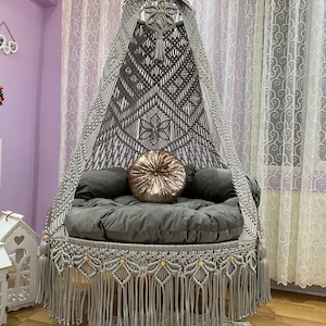 Macrame  Chair, Macrame Round Swing, Special design macrame swing, Macrame Swing Chair, Macrame handmade Swing, Swing set